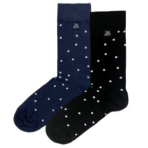 2 pair of Bamboo socks in black and blue