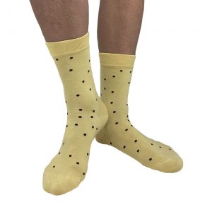 Yellow socks with brown dots from Tag Socks